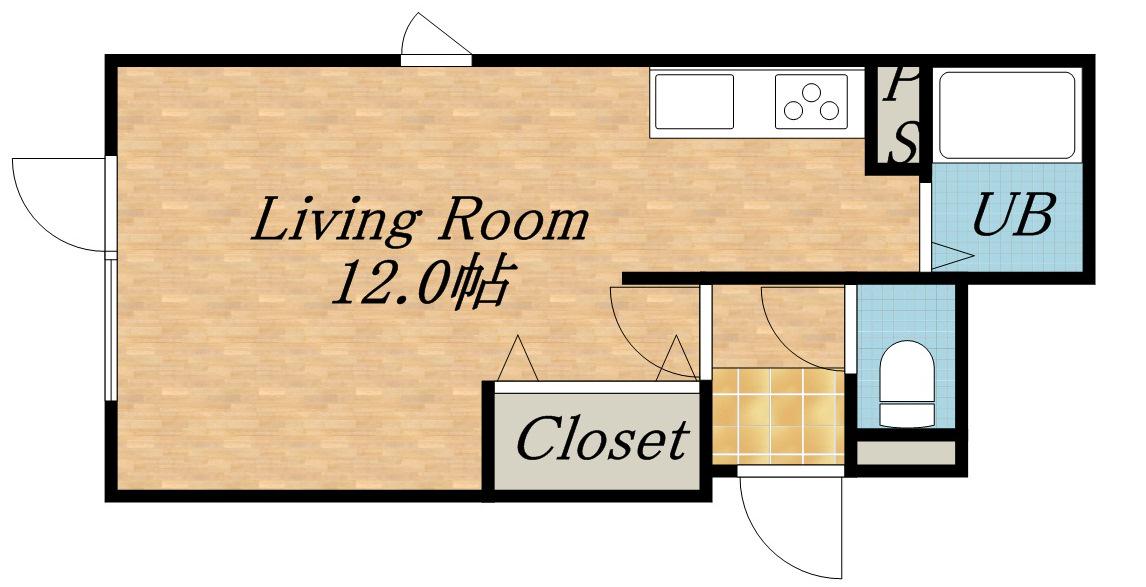 エスポワール3.RD(ワンルーム/2階)の間取り写真