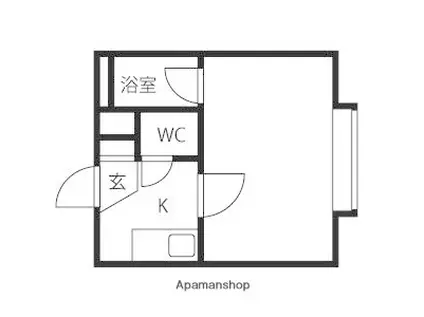 アップルハウス北28条(ワンルーム/2階)の間取り写真