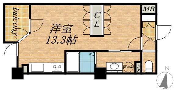 UURコート札幌南三条プレミアタワー(ワンルーム/6階)の間取り写真