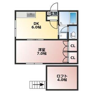 ローヤルハイツN28(1SDK/2階)の間取り写真