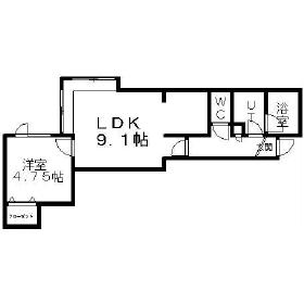 エーグル(1LDK/2階)の間取り写真