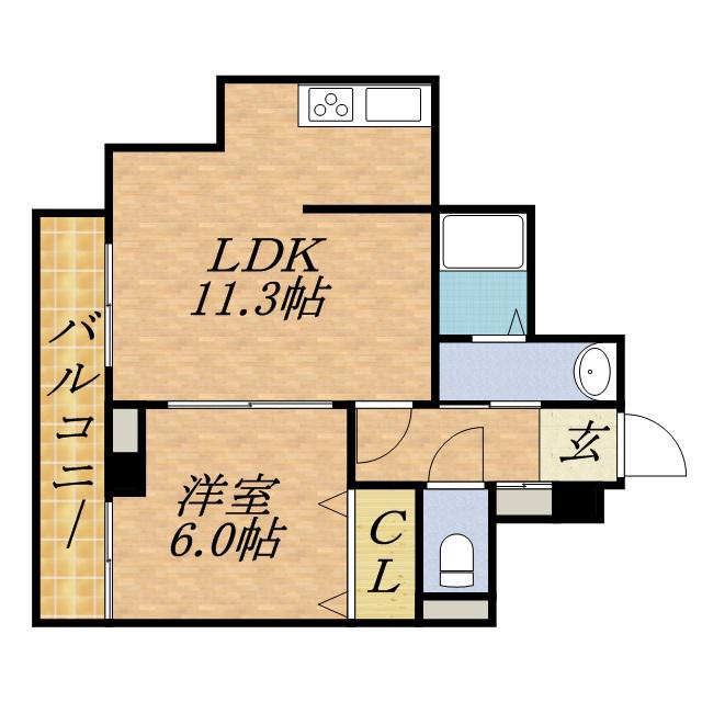 VILLA NORTE23(1LDK/2階)の間取り写真