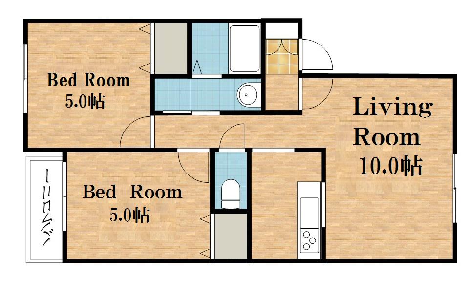 ボヌールN36(2LDK/1階)の間取り写真