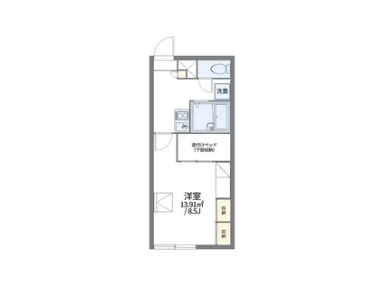 レオパレスSAS62(1K/2階)の間取り写真