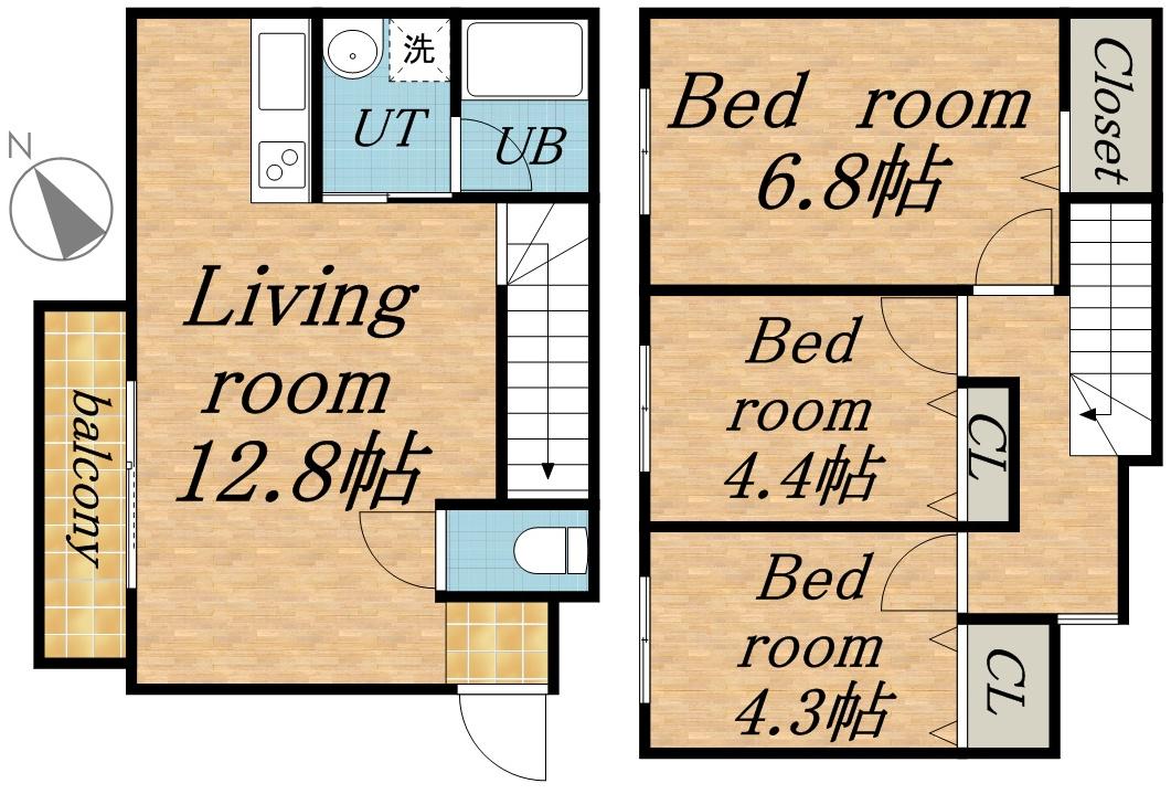 HARVEST707(3LDK/1階)の間取り写真