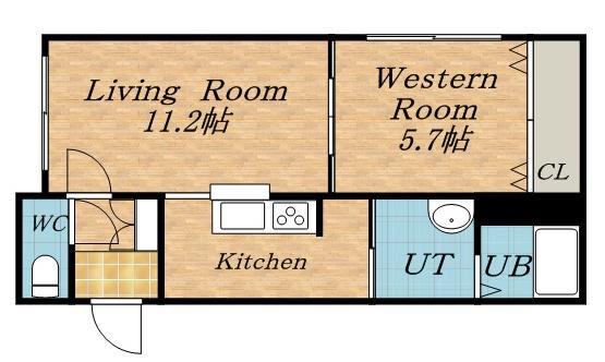 グランメール北18条(1LDK/4階)の間取り写真
