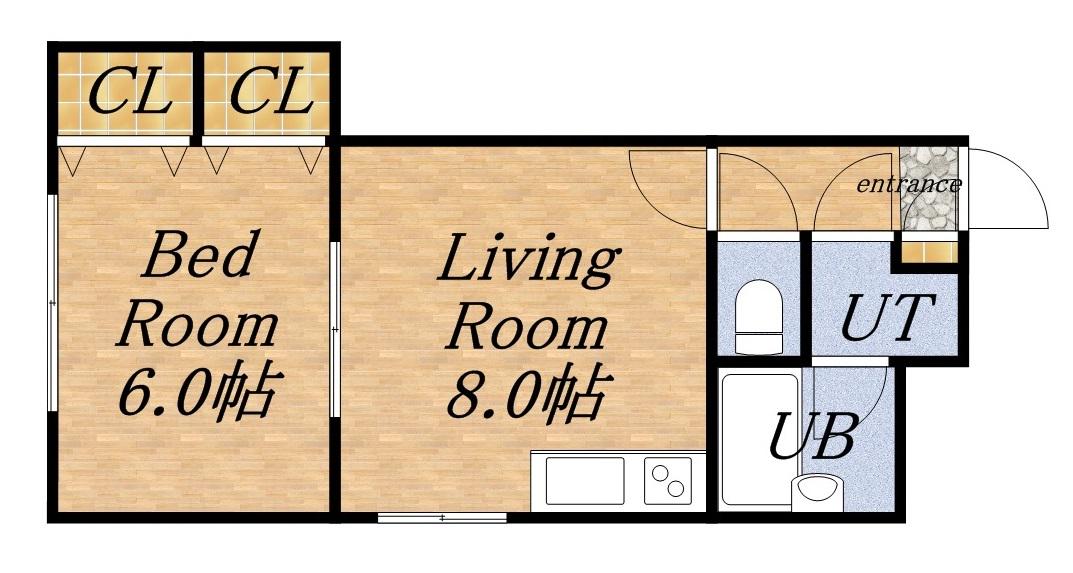 レジデンス高石(1LDK/1階)の間取り写真