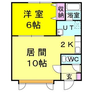 スカイハイツIII(1LDK/1階)の間取り写真