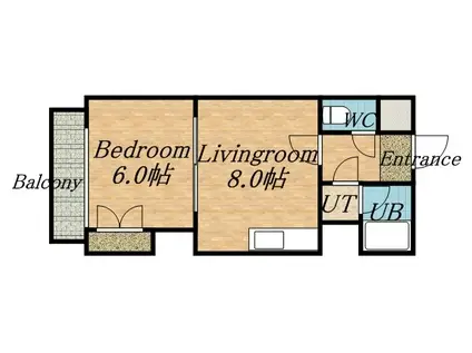 スカイパレス32(1LDK/4階)の間取り写真