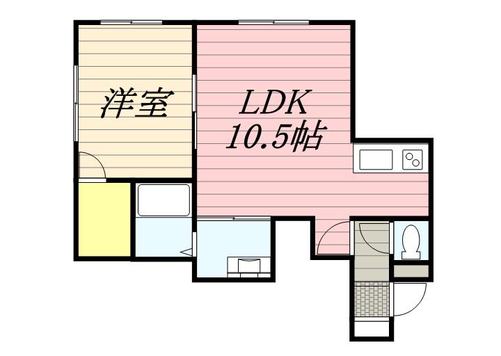 REST HILLS N32(1LDK/2階)の間取り写真