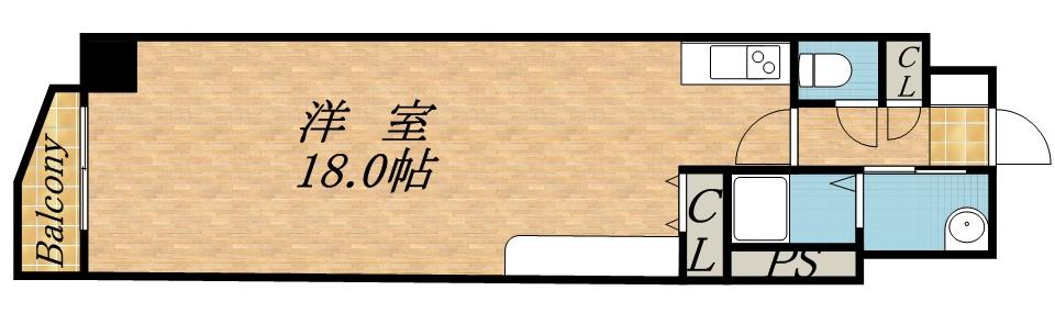 クレステージ北32(1K/8階)の間取り写真