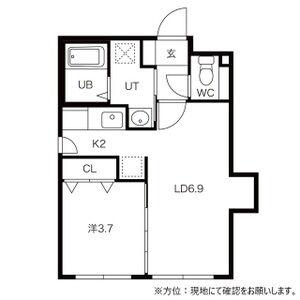 アスパイア宮の森(1LDK/2階)の間取り写真