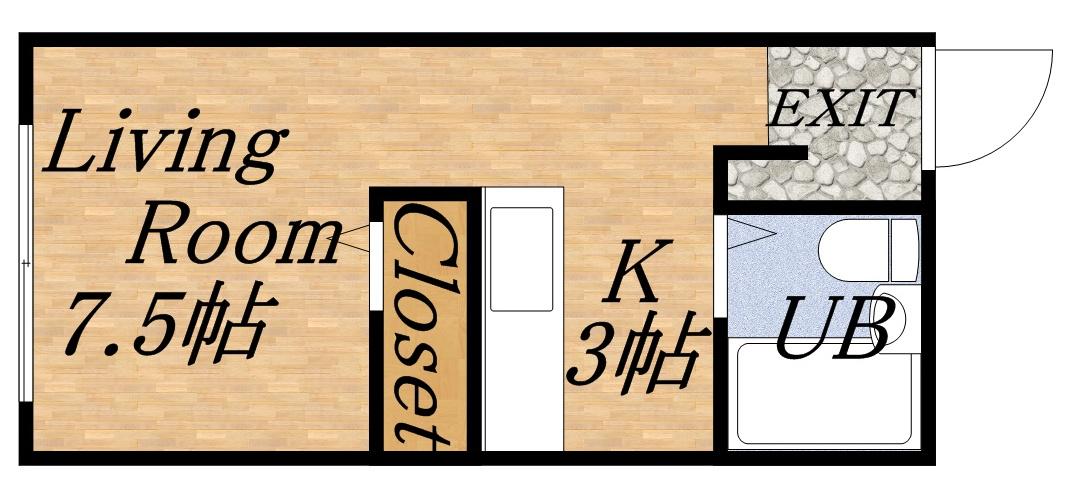 シティハイムジュネス(1K/3階)の間取り写真