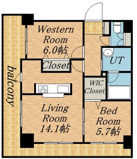 第10旭レジデンス(2LDK/8階)の間取り写真