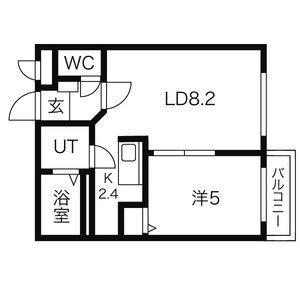アベニールE.5(1LDK/4階)の間取り写真