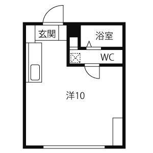 ルフォートKI(ワンルーム/2階)の間取り写真