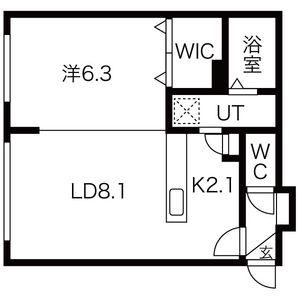 コラージュ琴似(1LDK/1階)の間取り写真