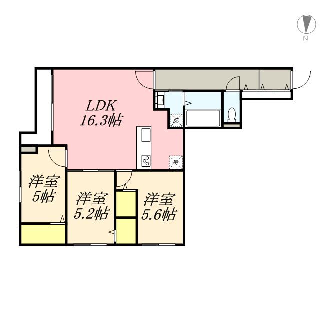 リヴィエールS22(3LDK/4階)の間取り写真