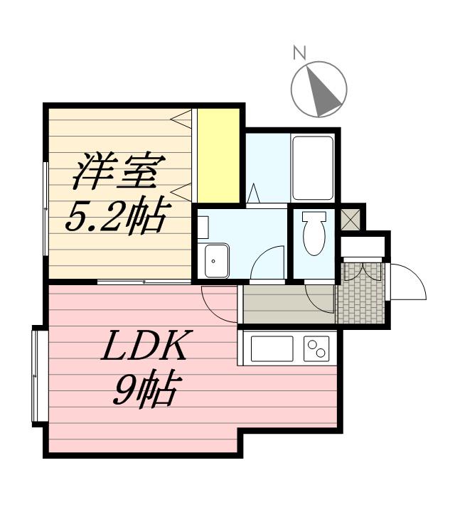 ブルークリスタル66(1LDK/2階)の間取り写真