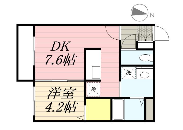 MSENA 北38条(1LDK/4階)の間取り写真