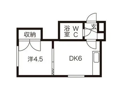 シャトレ麻生(1DK/3階)の間取り写真