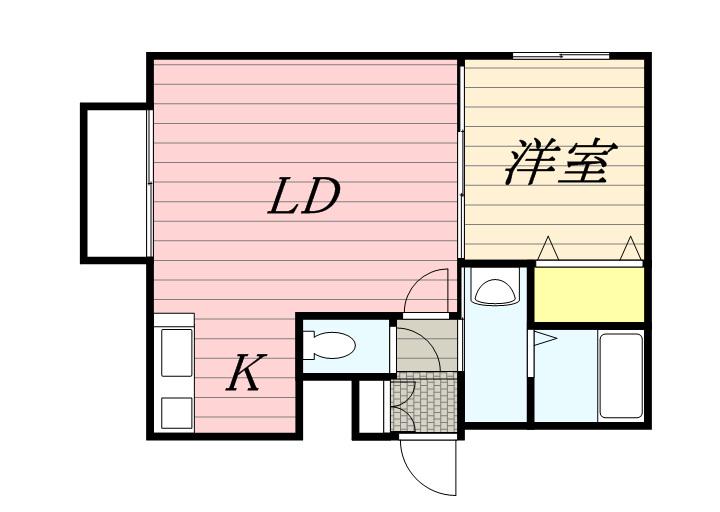 ノースポイント発寒(1LDK/2階)の間取り写真
