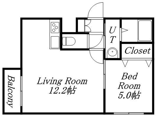ノースポイント発寒(1LDK/3階)の間取り写真