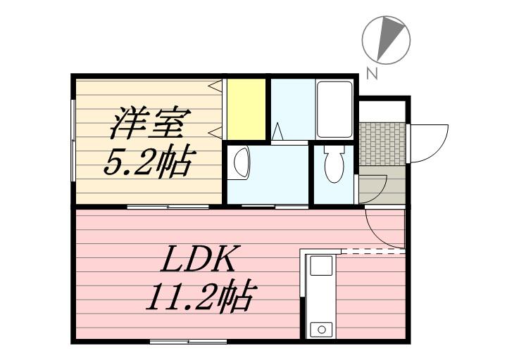 シルフィード東大通(1LDK/2階)の間取り写真