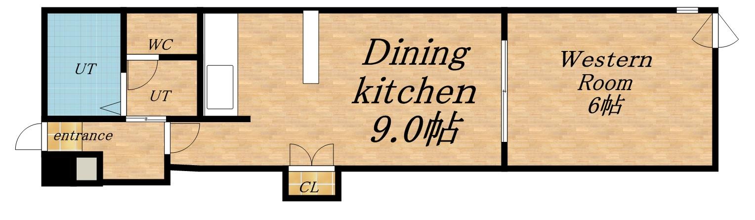 港プロシード16(1DK/1階)の間取り写真