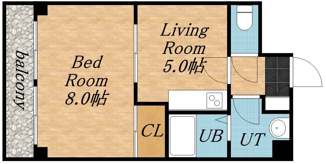 アートパレス壱番館(1DK/7階)の間取り写真