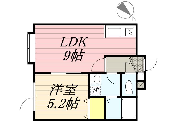 レアル・コンシェルトⅡ(1LDK/2階)の間取り写真