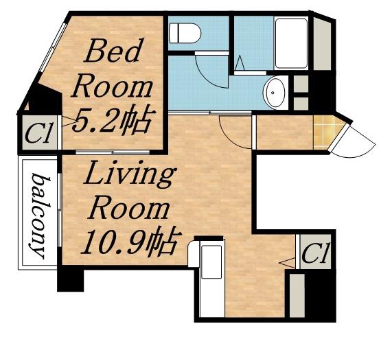 フロンティア西麻生2(1LDK/11階)の間取り写真