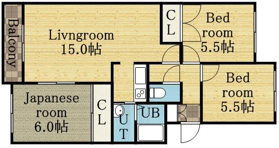 ベルマージュ 522(3LDK/5階)の間取り写真