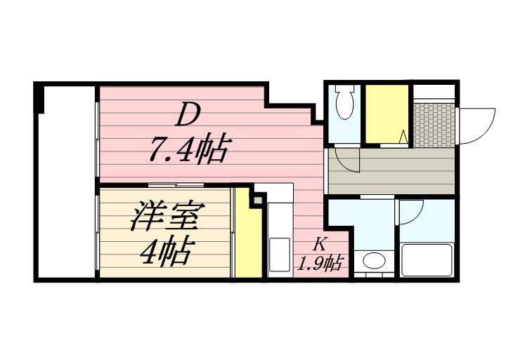 KDXレジデンス大通公園(1LDK/14階)の間取り写真