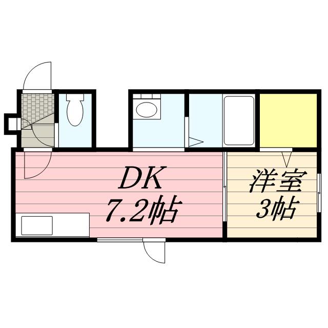 ネージュ元町Ⅰ(1DK/3階)の間取り写真