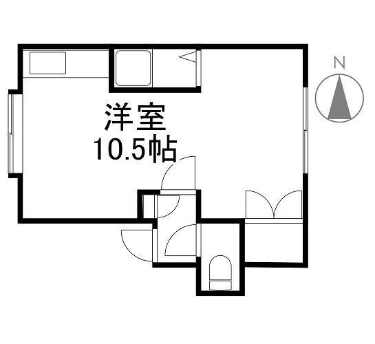 メゾンドトワル(1DK/3階)の間取り写真
