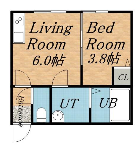 エルムN23 B(1DK/2階)の間取り写真