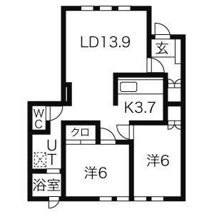 ウエストビュー81(2LDK/1階)の間取り写真