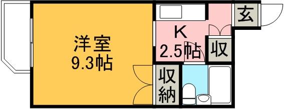 札幌グランドハイツ(1K/8階)の間取り写真