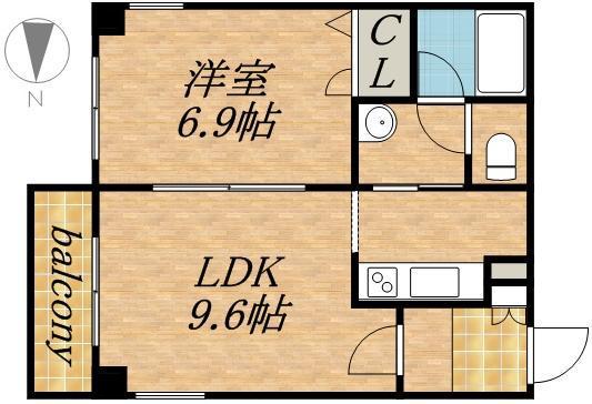 コンフォリア北三条(1LDK/4階)の間取り写真