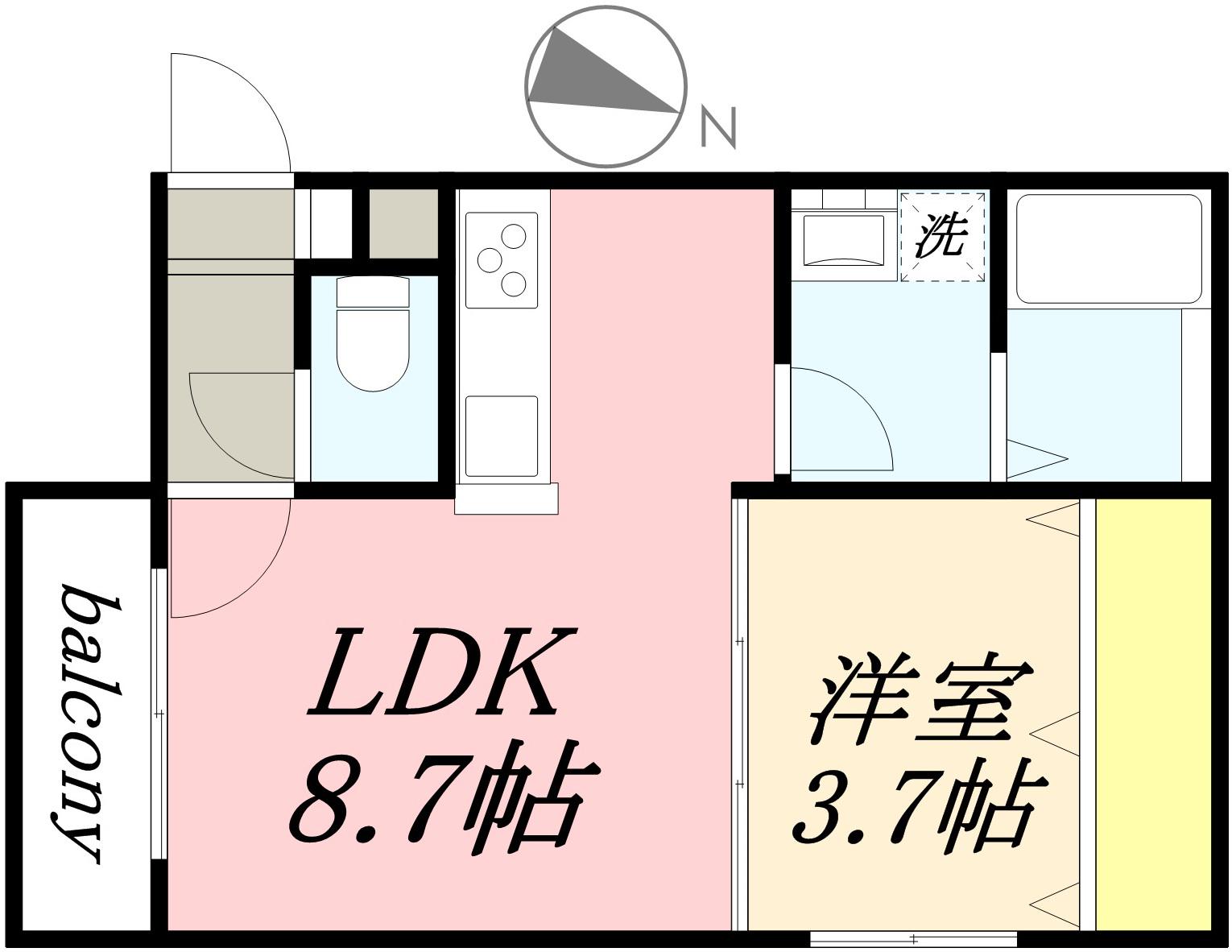 GIULIA196(1LDK/4階)の間取り写真