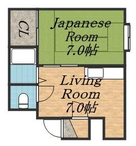 リバージュヴィラ24(1DK/2階)の間取り写真