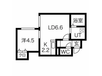 シェリールオアーゼ(1LDK/4階)の間取り写真