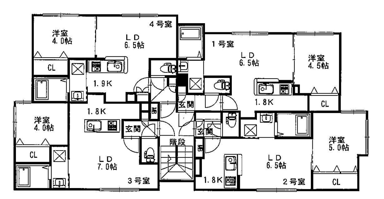 B MONTAGNE(1DK/3階)の間取り写真