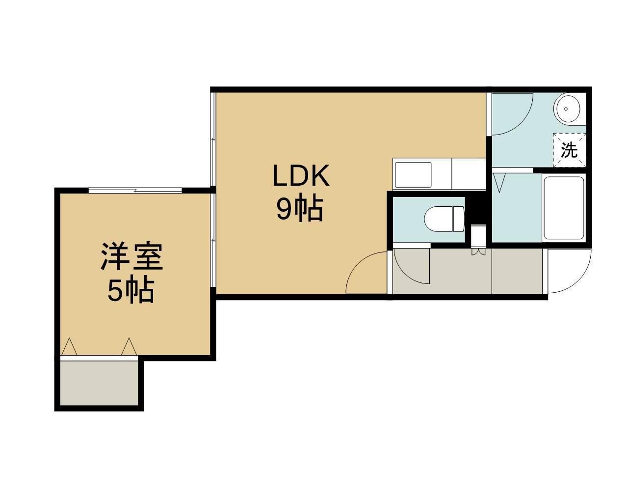 エルズカーサ5(1LDK/1階)の間取り写真