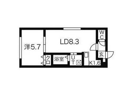 リージェントN札幌(1LDK/1階)の間取り写真