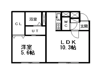 グランメール新道東駅北(1LDK/4階)の間取り写真