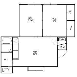 ミドリハイツ(2LDK/2階)の間取り写真