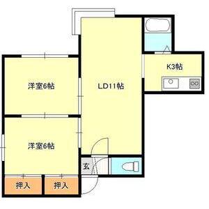 ニューリバー22Ⅰ(2LDK/3階)の間取り写真