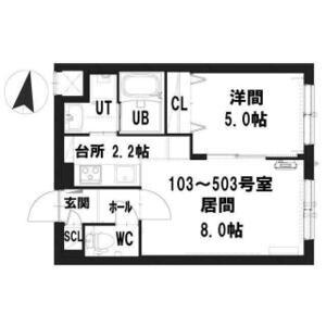 グランメール 北18条駅(1LDK/3階)の間取り写真